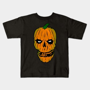 Pumpkin Fiend (color) Kids T-Shirt